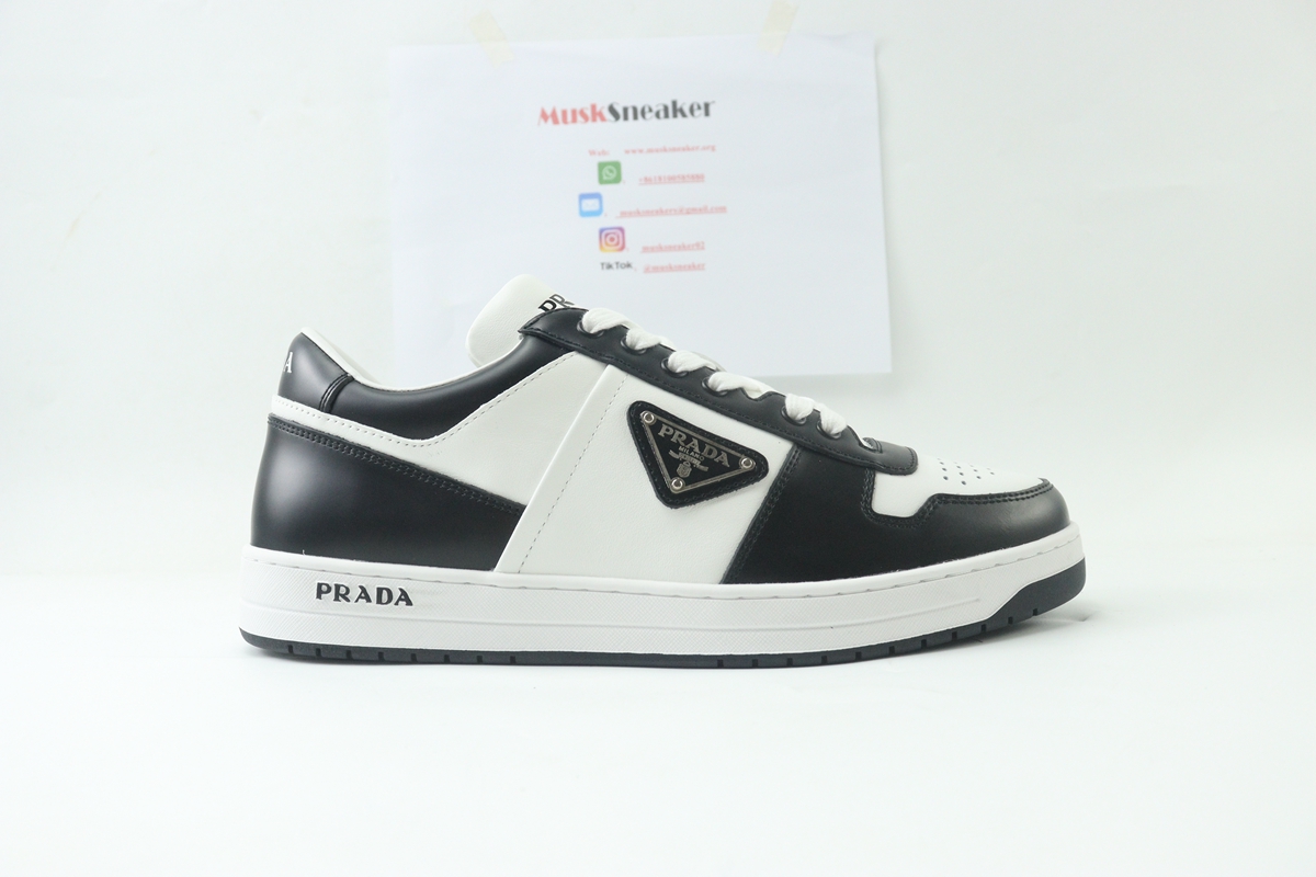 Prada Downtown leather sneakers White-Black