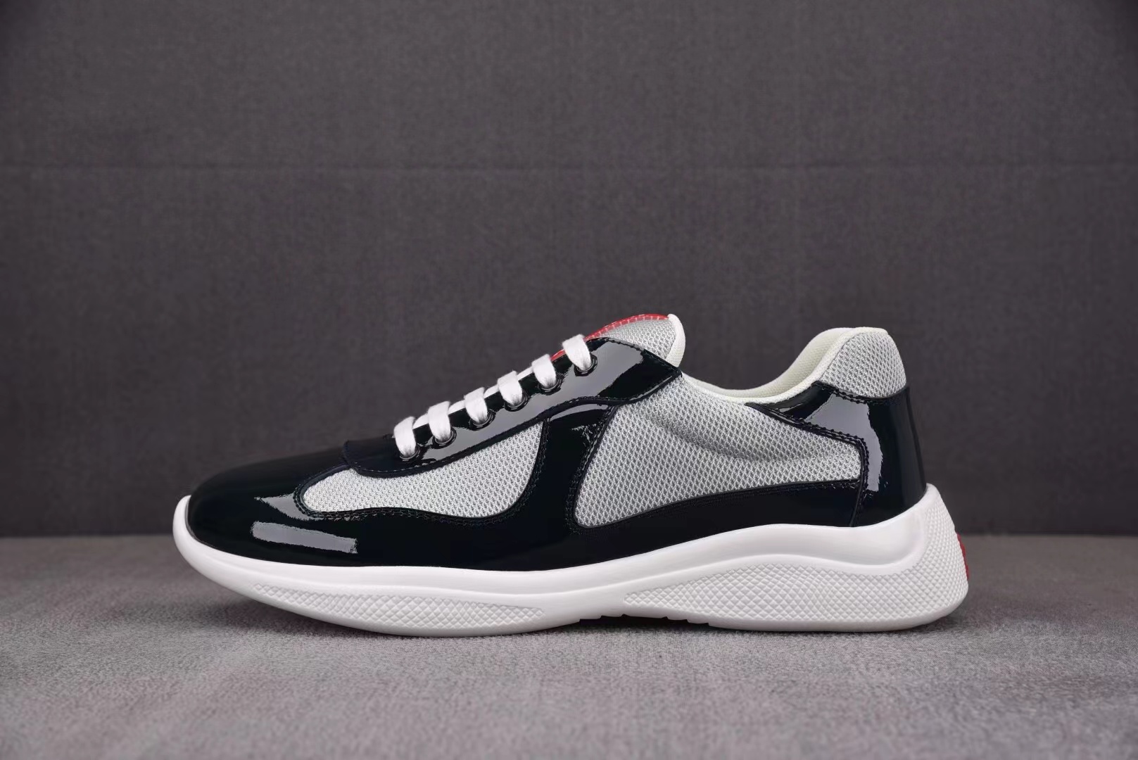 Prada America's Cup Leather sneakers Black Gray-Silver