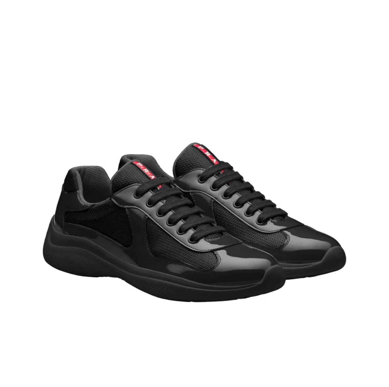 Prada America's Cup Leather Sneakers Black